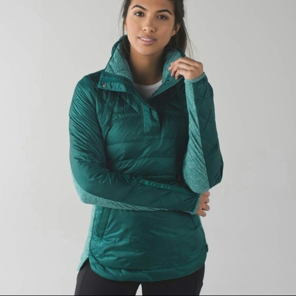 Lululemon - What the Fluff Pullover, size 8, emerald green